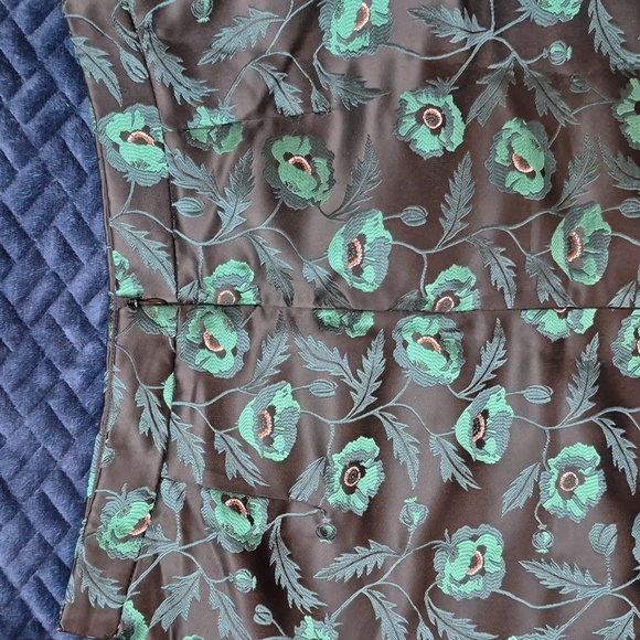 J. Crew Emmie Poppy A-line Black & Green Lined Skirt Size 4, New With Tags - Picture 9 of 16